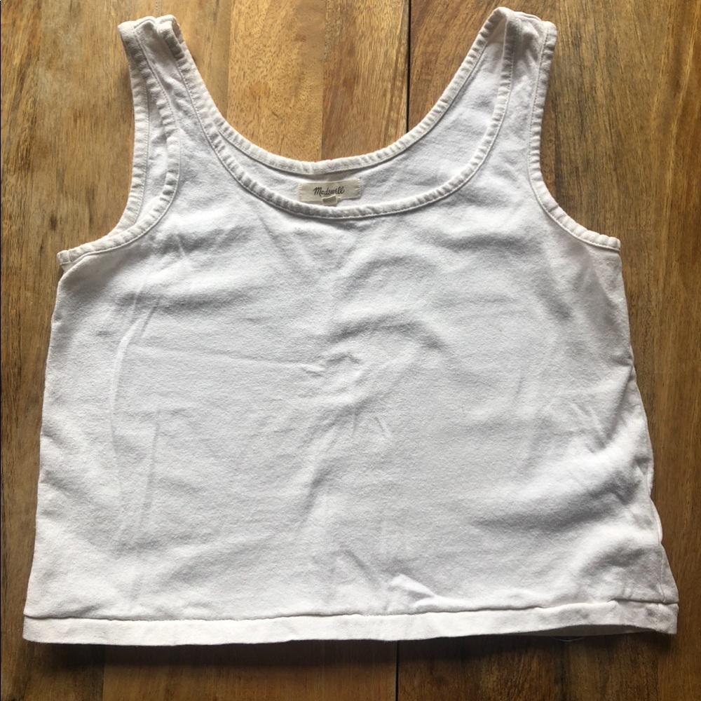 Madewell White Boxy Crop XS
